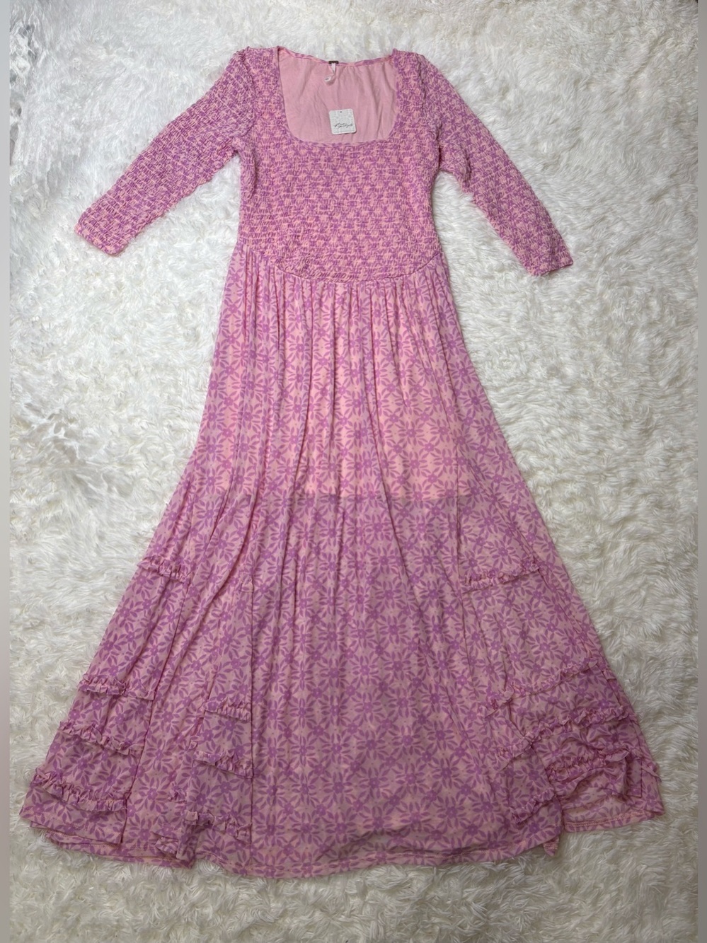 Free People It's Fate Longsleeve Midi Dress in the 'Lilac Combo' colorway, NWT - Picture 6 of 13